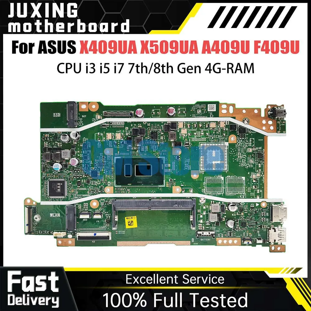 X409UA Laptop Motherboard For ASUS X509UA A409U F409U X409UB X509UB Notebook Mainboard CPU i3 4G RAM