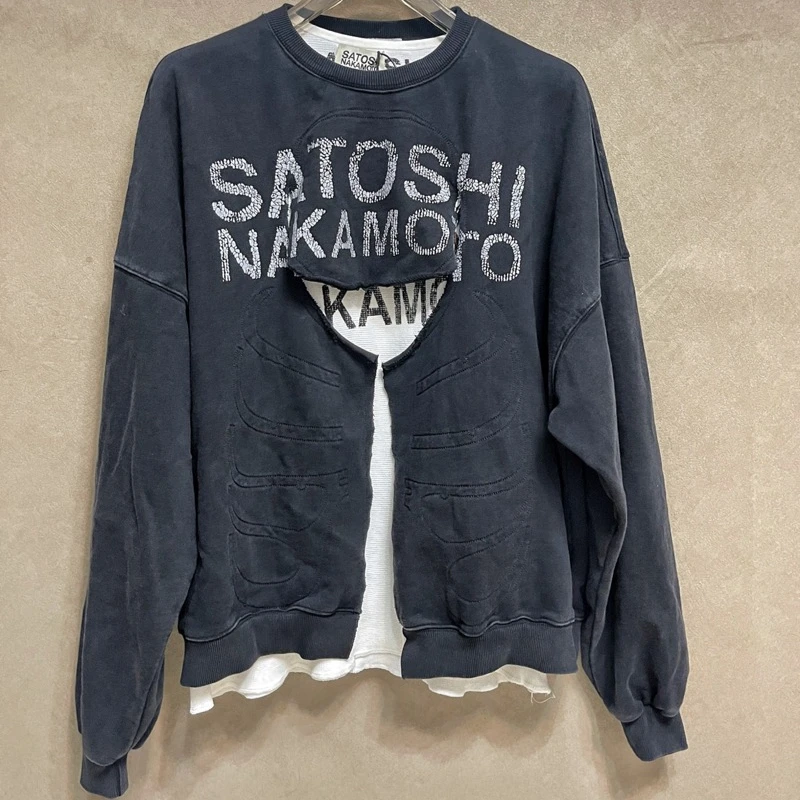 Distressed Cut Out Sweatshirts High Quality Men Women Oversize Damaged Pullover Streetwear