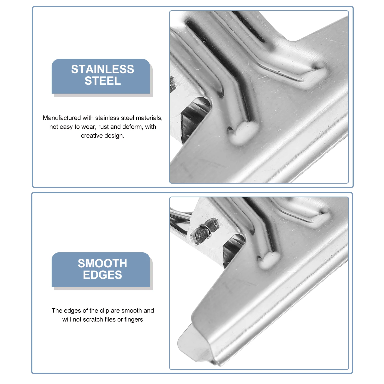 25 Pcs Binder Giant Folder Sub Document Clips File Food Bag Sealing Stainless Steel Book