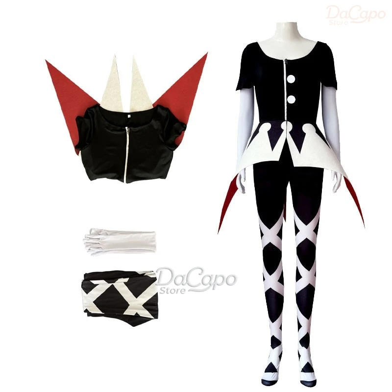 

DaCapo Store Hazzbin Halloween Carmilla Carmine Cosplay Costume ANIme Roleplay Hotel Women Outfit Momi Women Outfits Gloves