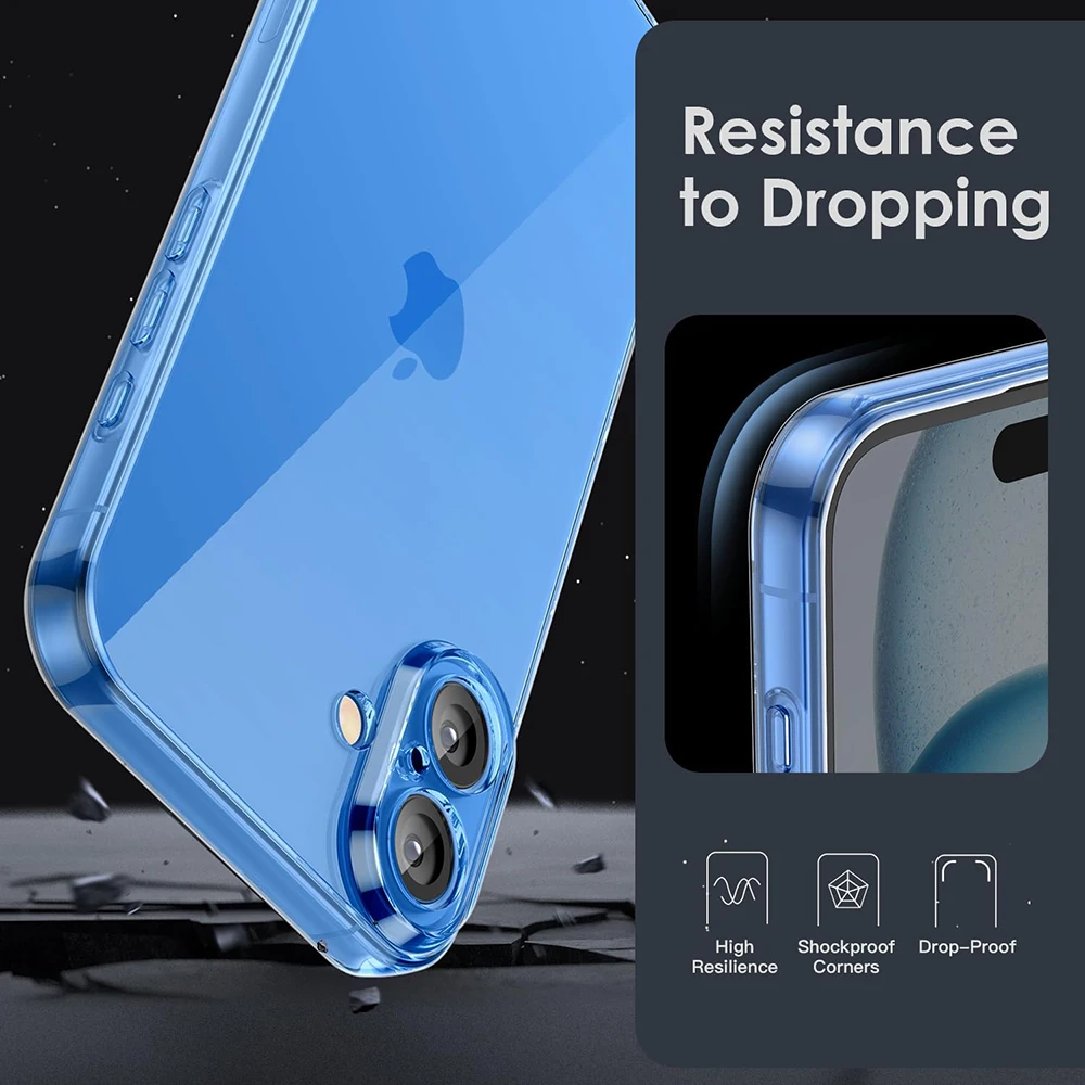 Ультратонкий силиконовый мягкий чехол для iPhone 16 e Pro Max Crystal Clear Soft Shell для iPhone 15 14 13 12 11 Pro Max Mini Plus Cover