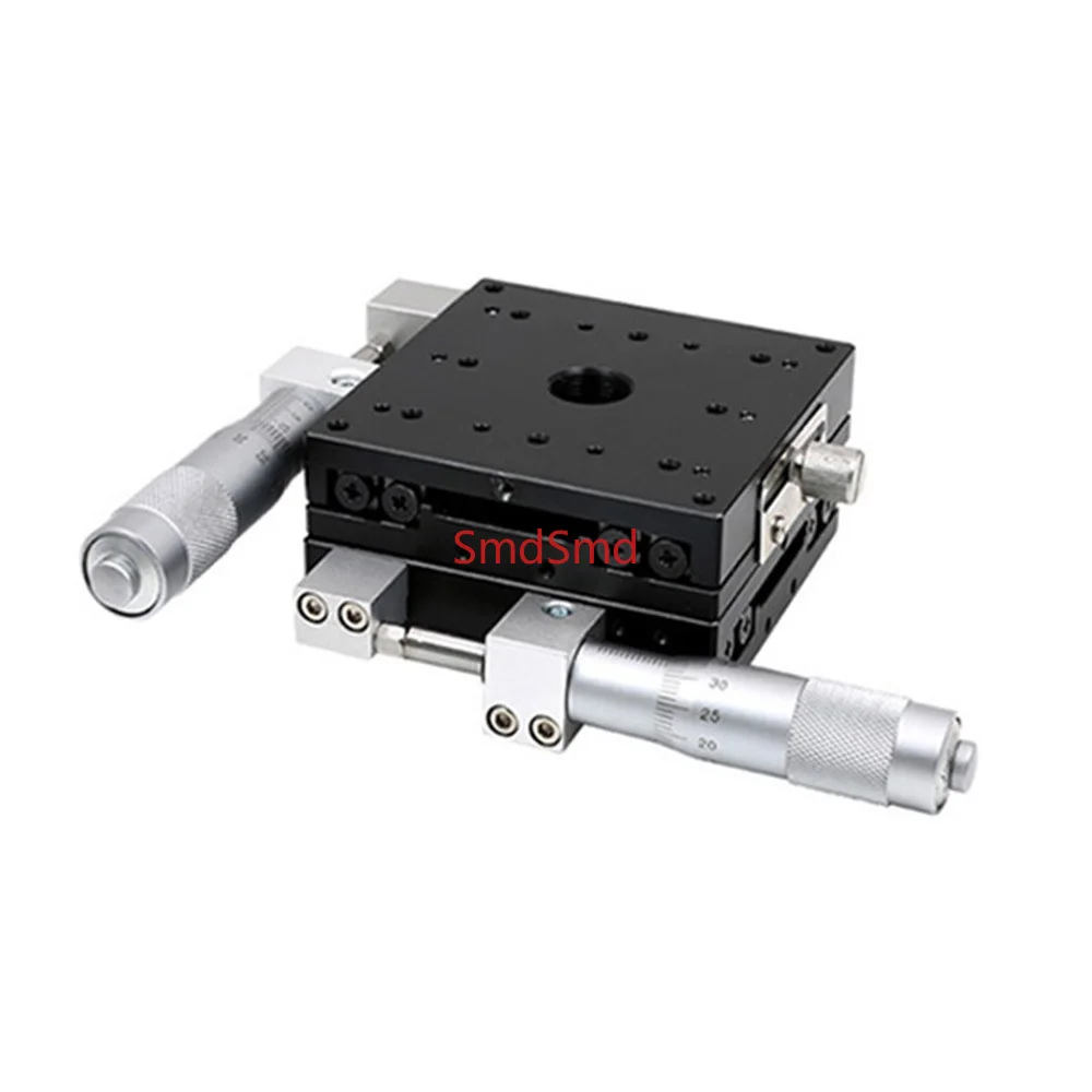 XY Axis 80*80mm LY80-C LY80-L LY80-R Trimming Station Manual Displacement Platform Linear Stage Sliding Table Cross Rail Type