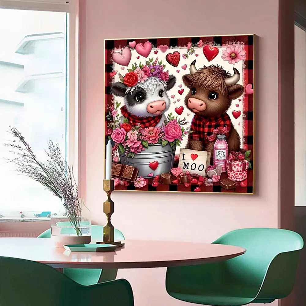 

Heart Cow Diamond Painting Cartoon Mosaic Set Handmade Gift Craft Kit Decoration For Home