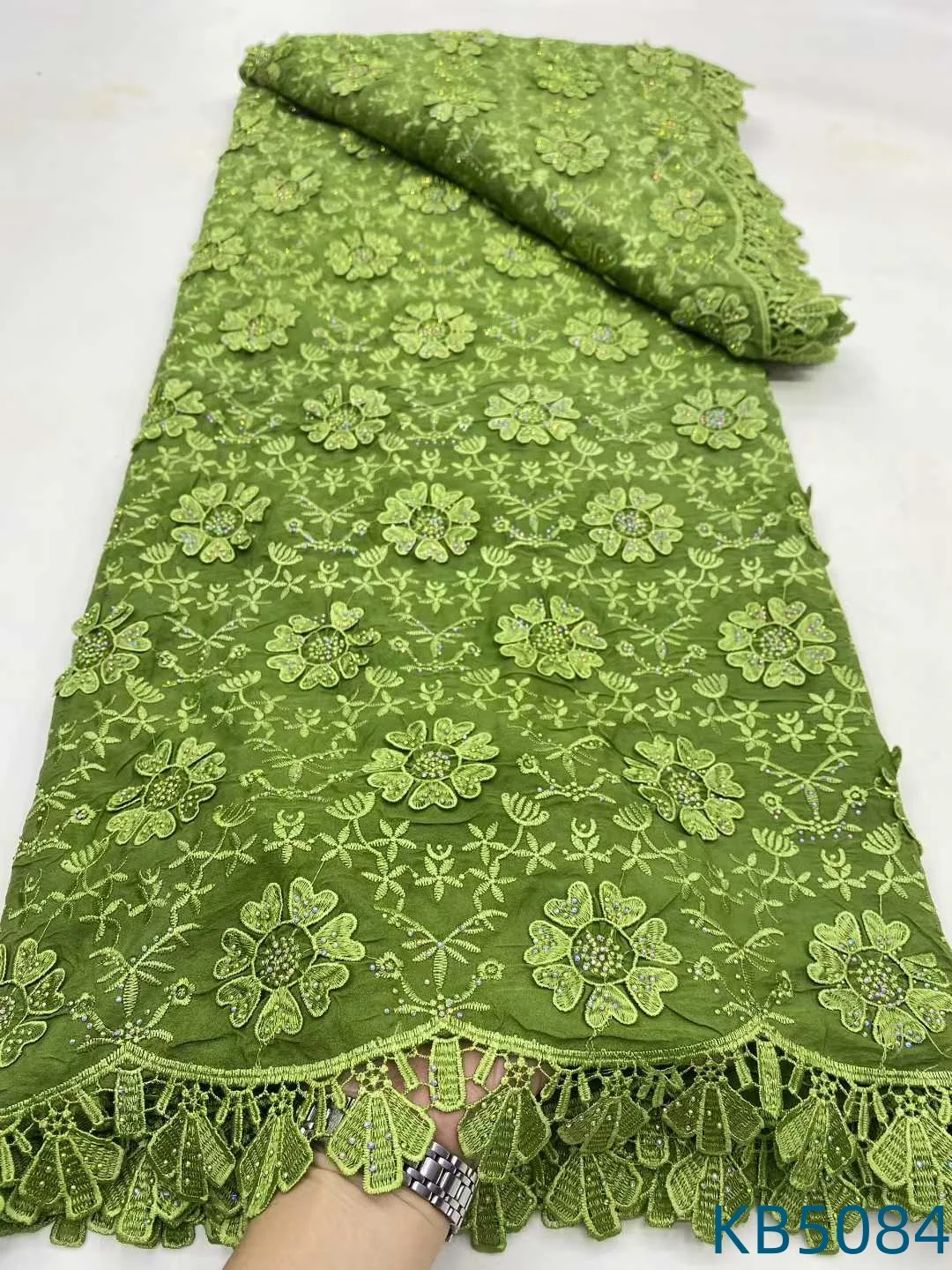 أحدث أقمشة الدانتيل النيجيري 2025 الأفريقي الأبيض الجوف الشيفون دبي التطريز النسيج تسلسل الفرنسية شبكة للخياطة KB5084