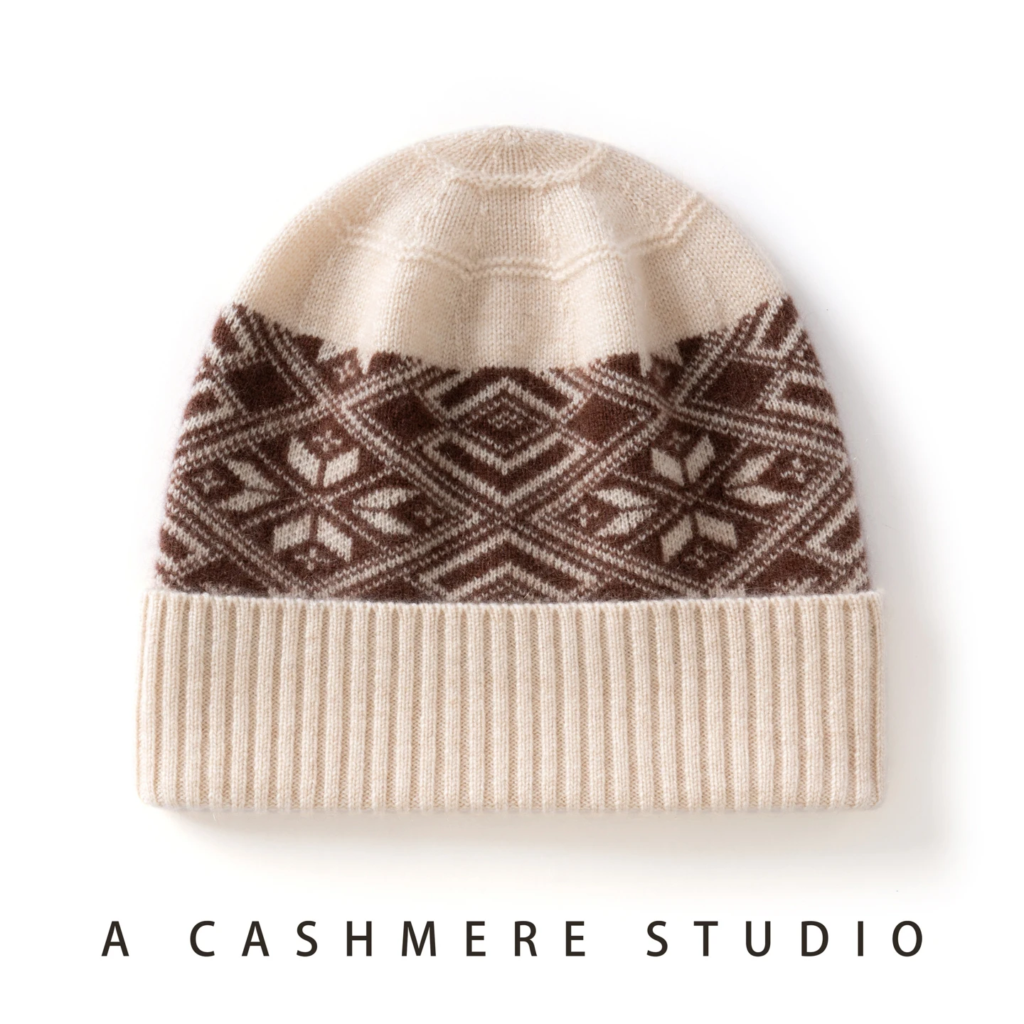 

MERRILAMB 100% Quality Cashmere Hat For Women Outdoor Casual Warm Winter Hat Fashion Female Knitted Jacquard Cashmere Beanie Cap