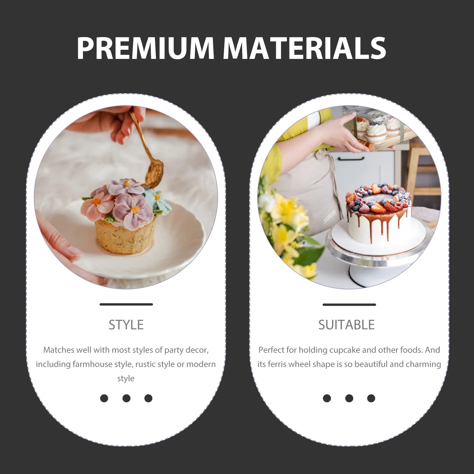 الدورية دُولابٌ دَوّار حامل كب كيك حامل عرض الحلوى الأنيقة لحفل زفاف ريفي الحديثة ديكور كب كيك عجلة فيريس