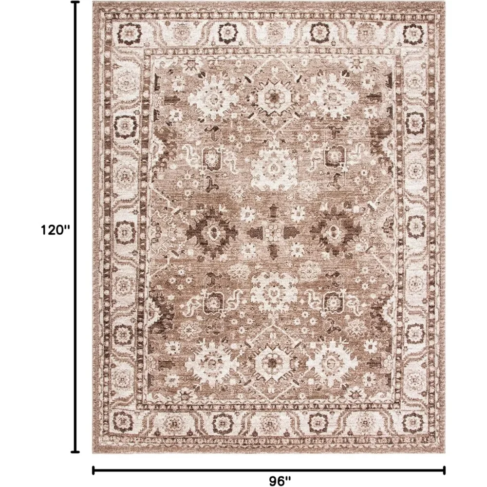 Vintage Hamadan Collection Area Rug - 8' x 10', Taupe, Oriental Traditional Persian Design, Non-Shedding & Easy Care