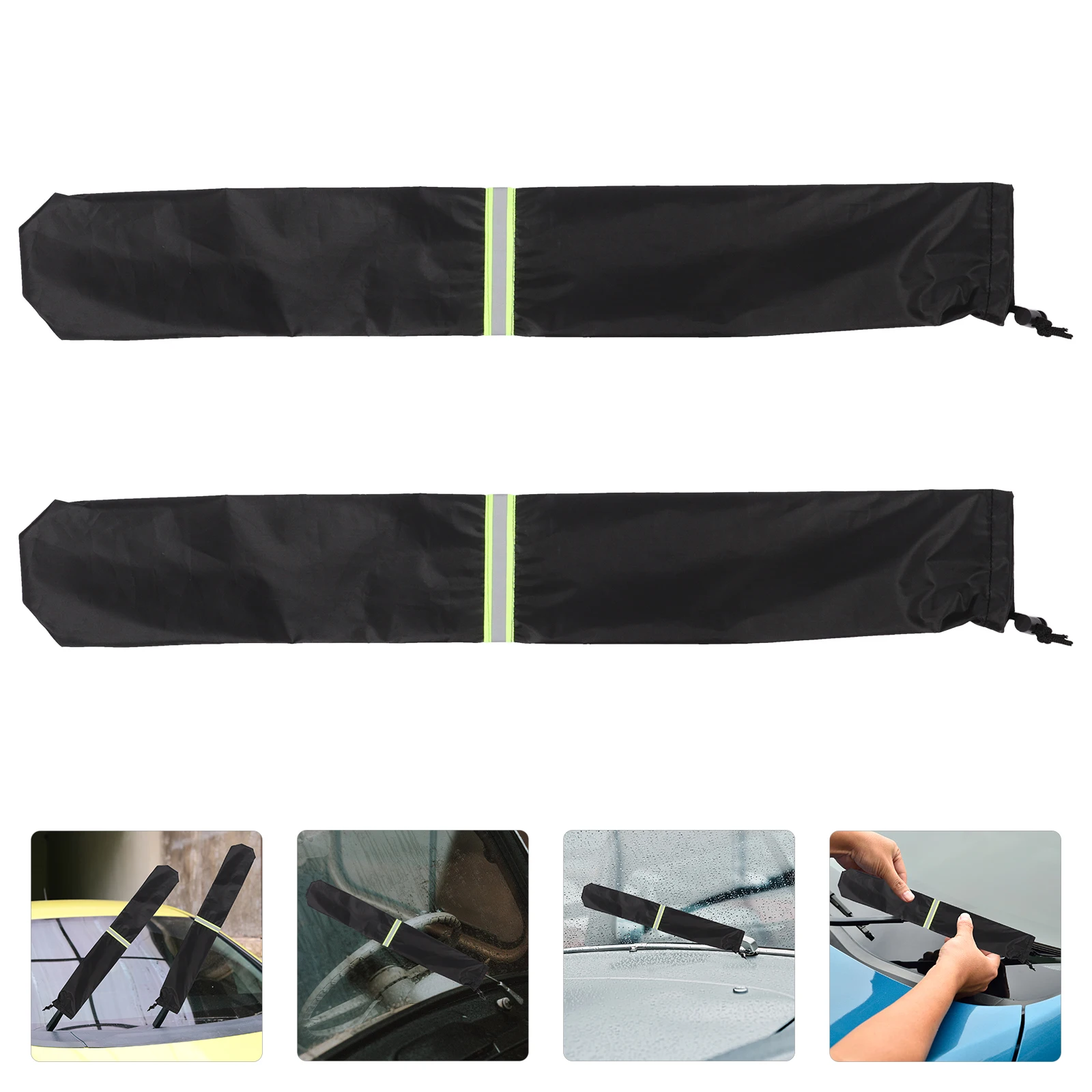 

Rainproof Wiper Blade Cover Dust Protector for Car Windshield Snowproof Sleeve Durable Universal Fitment Easy Installation