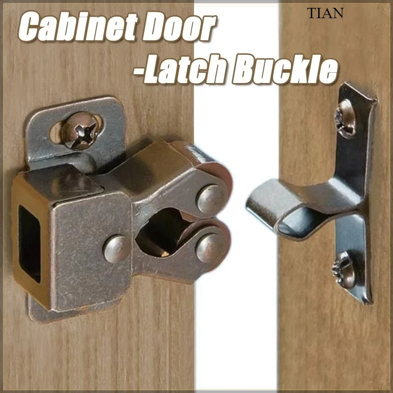10 Sets Press Wardrobe Door Buckle Cabinet Latches Double Roller Catch Hardware for Furniture,Cupboard,Drawers,Closet Door
