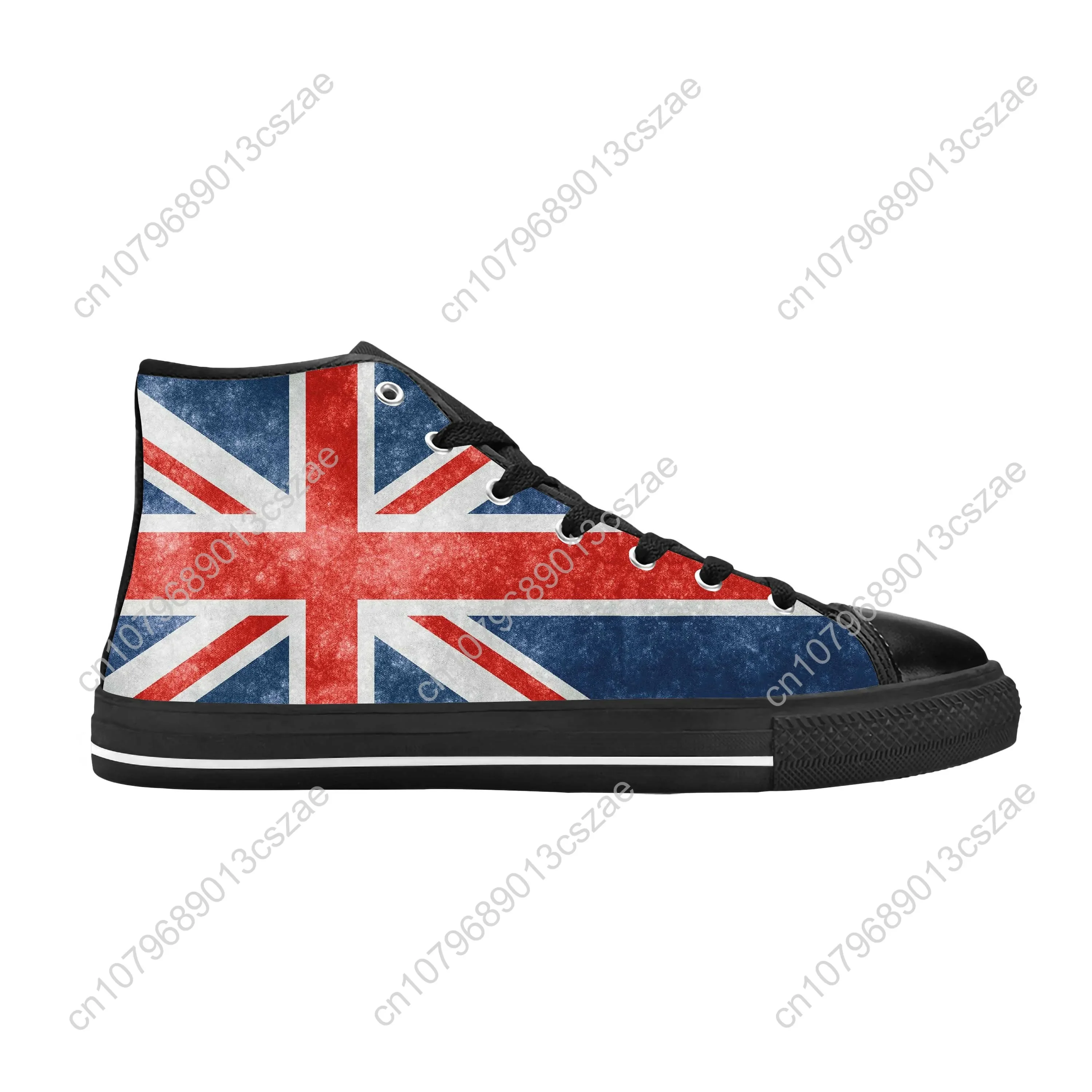 UK England Union Jack British Great Britain Flag Casual Cloth Shoes High Top Comfortable Breathable 3D Print Men Women Sneakers