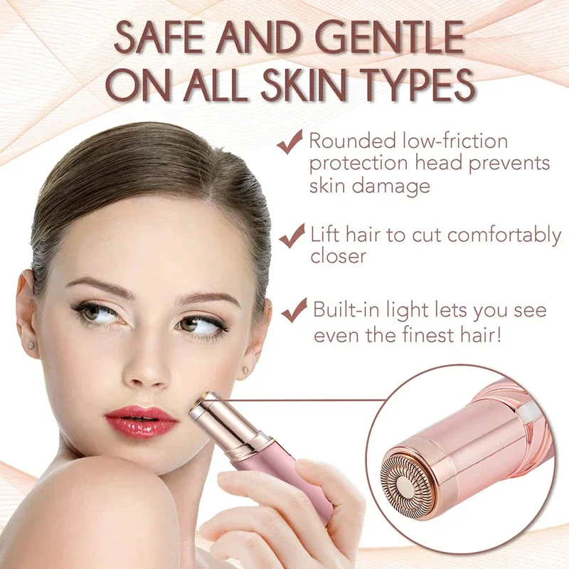 

2024 New Epilator Face Hair Removal Lipstick Shaver USB Electric Eyebrow Trimmer Women's Hair Remover Mini Shaver epilator