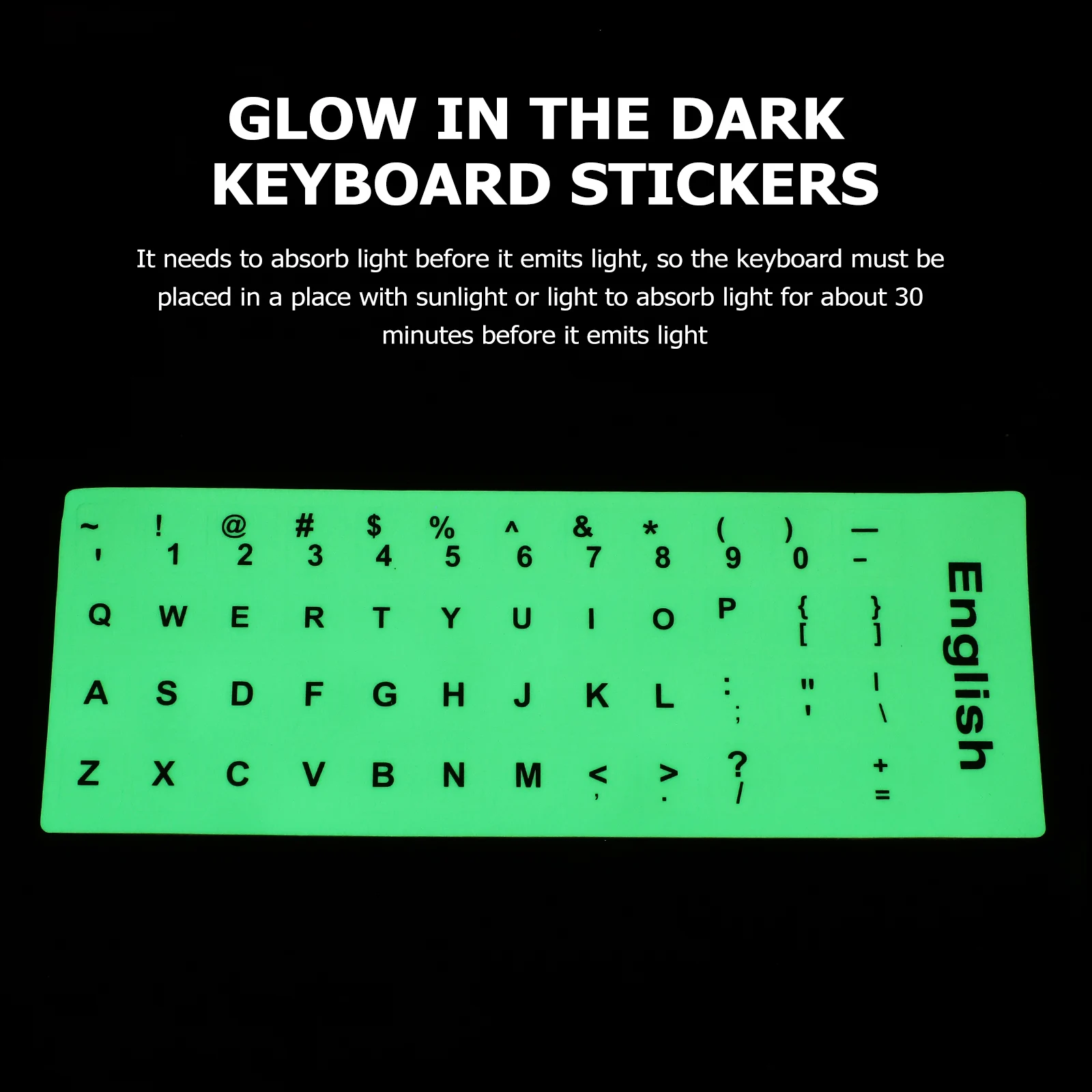 

Glow In The Dark Keyboard 1.3X1.1Cm Large Lettering Pvc Matte Adhesive Laptop Desktop Replacement Stickers For Office Home