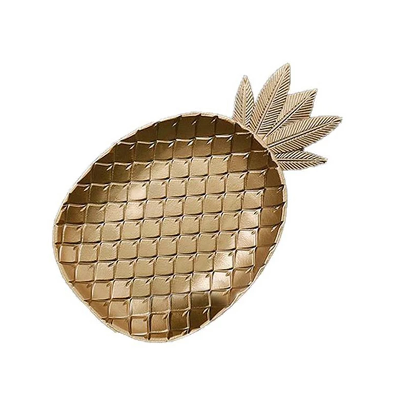 

Nordic Decorative Tray Gold Pineapple Shape Serving Tray Jewelry Pallet Fruit Snack Dish Table Storage Organizer (Small)