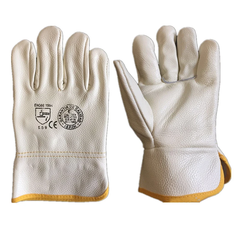 Cow Skin Leather Gloves Safe Men Work Safety Working Mechanical Repairing Gardening Gloves Insulation Welder Welding Gloves