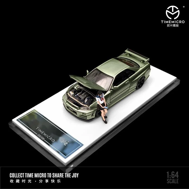 GTR R34 couverture ouverte TimeMicro TM 1:64 simulé alliage modèle