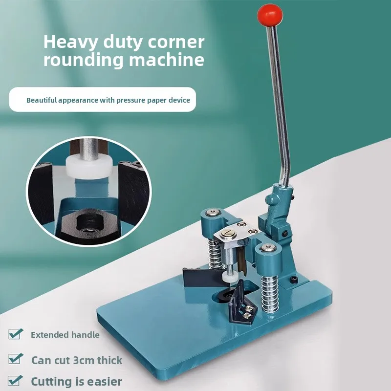 Manual Corner Rounder Paper Cutting Machine with R3 R4 R8 R10 R13 Blade Options for PVC Name Card Photo Early Learning Card