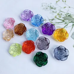 20pcs rose 3D rose color high transparent string hole Rhinestone DIY accessories mobile phone case flat back  wedding decoration