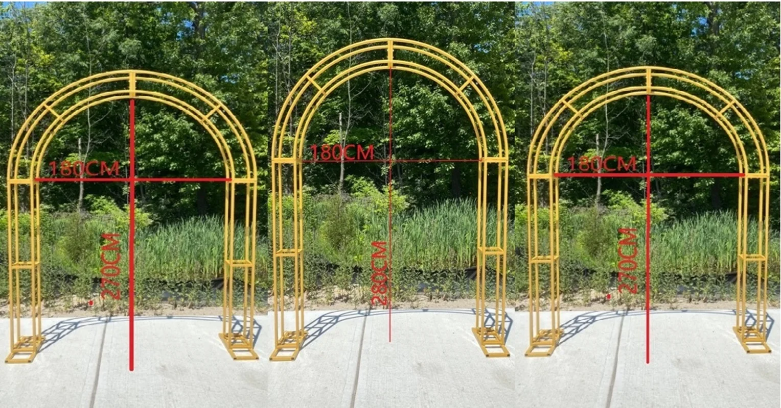 

Wrought Iron Arch Shelf for Wedding Party Decoration, Gold U-Shaped semicircular Background, Outdoor Decoration, 2024