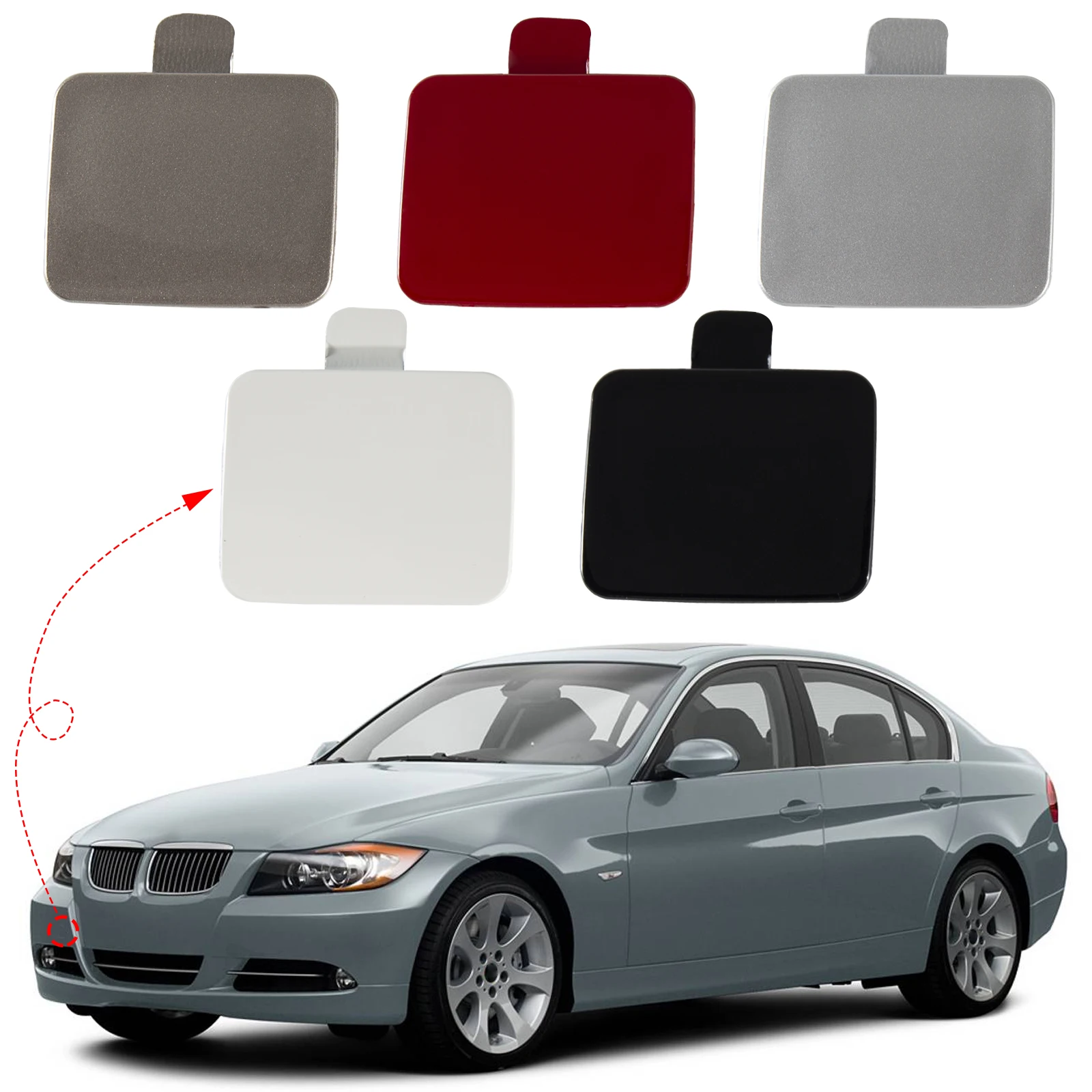 Front Bumper Tow Hook Cover Cap Eye For BMW 3 Series E90 E91 2006 2007 2008 51117167575