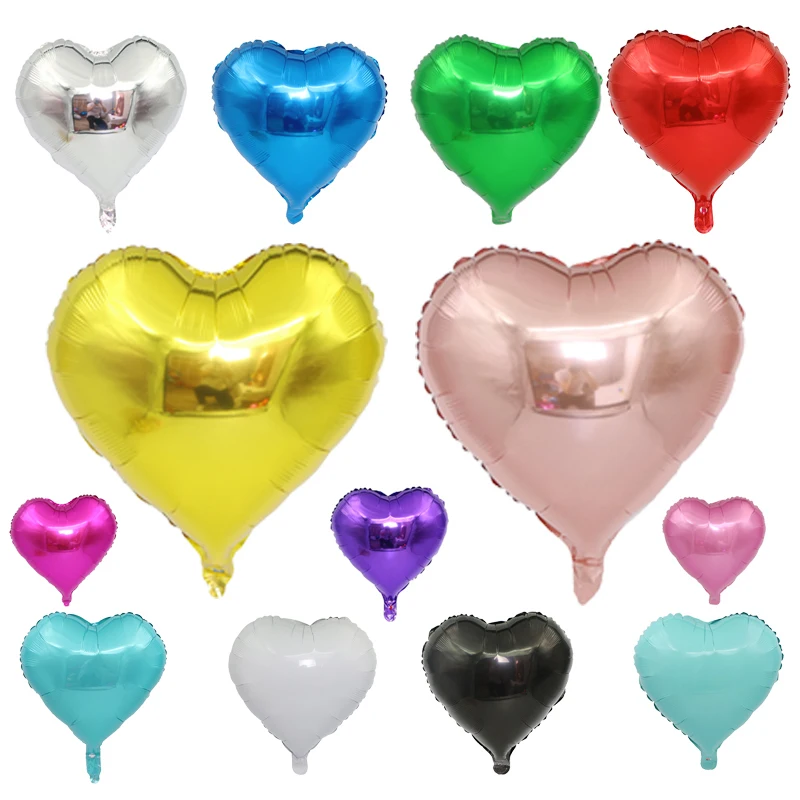 18 inch love aluminum film balloon children's heart-shaped toy hydrogen balloon wedding party decoration holiday balloons