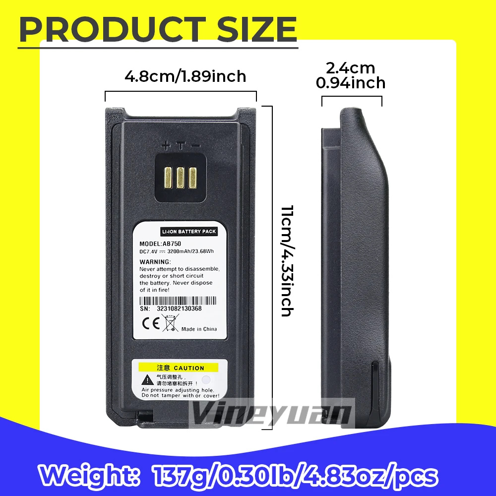 NOWA bateria litowo-jonowa 3200mAh AB750 zamiennik do radiotelefonów cyfrowych ZTE Caltta PH700 PH790 Z9 GH650 PDT/DMR AB700