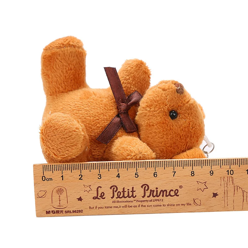 

9cm Cute Cartoon Tie Sitting Teddy Bear Plush Stuffed Doll Toy Keychain Pendant Gift Birthday Party Wedding Decor