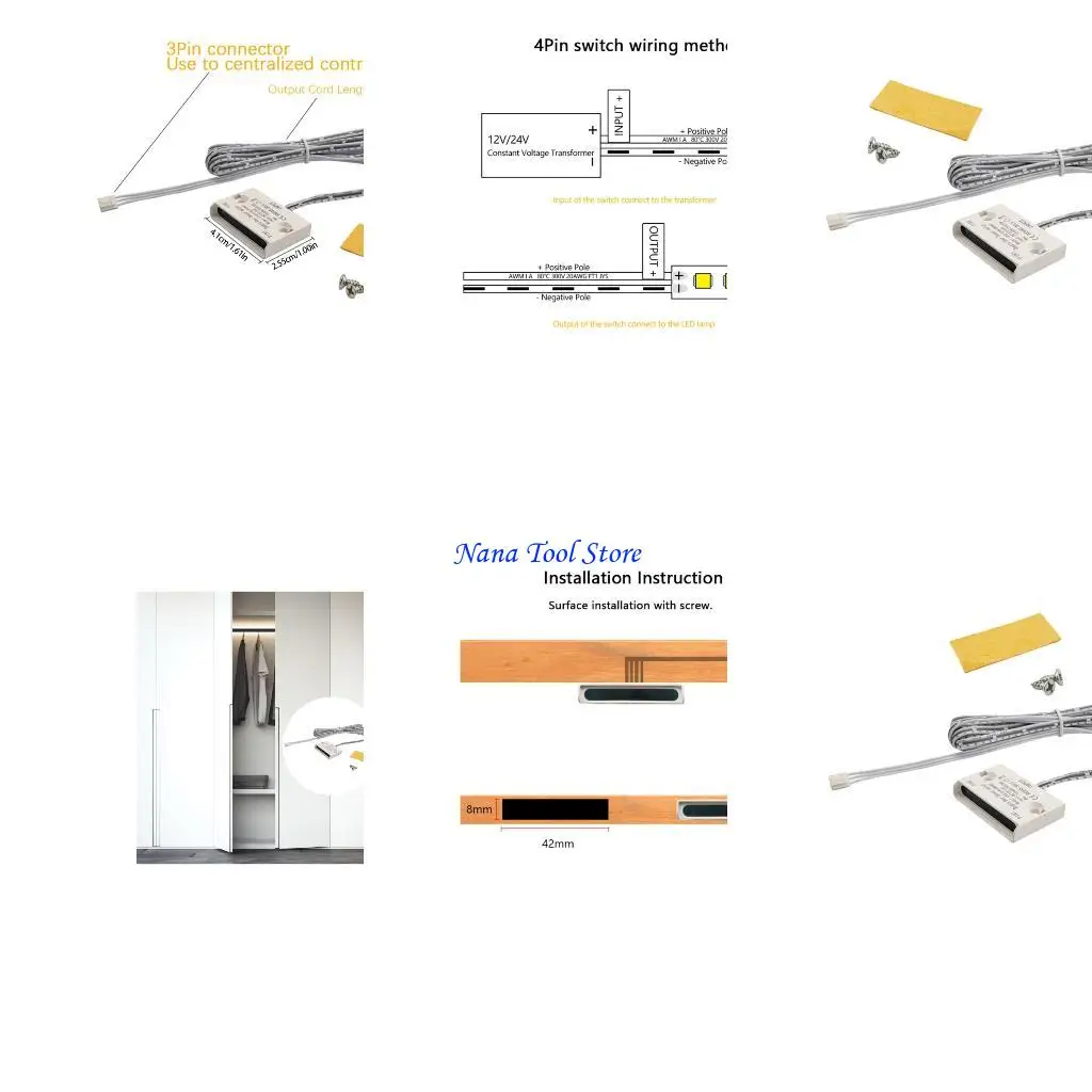 

31GJ 2PCS Двойные дверные датчики управления движением.