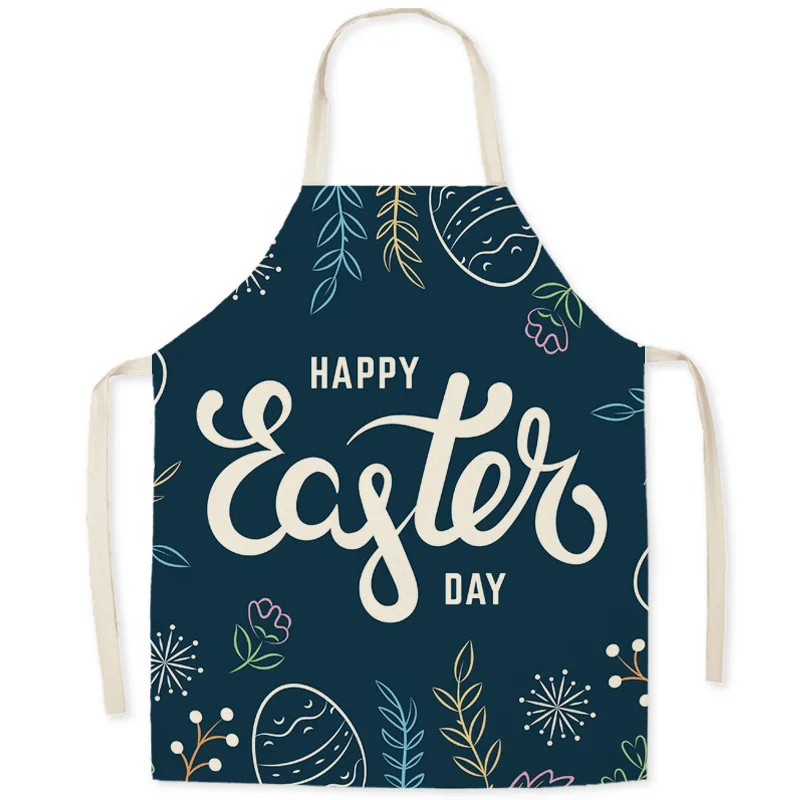 Easter Bunny Print apron Kitchen  Women's Linen  men's and women's Home Cleaning bib Cafe Baking accessories