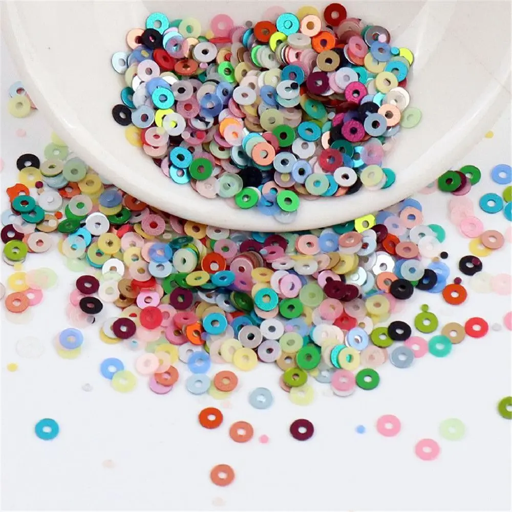 4mm Pvc DIY Jewelry Nail Art Embellishment Shiny Round Sewing Accessaries Round Paillettes Paillette Faceted Bead Loose Sequin