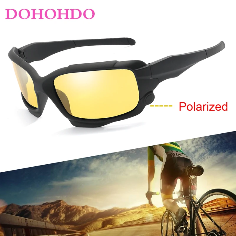 DOHOHDO Men Polarized Sunglasses Night Vision Bicycle MTB Road Bike Glasses Sport Driving Fishing Goggles Cycling Eyewear Women