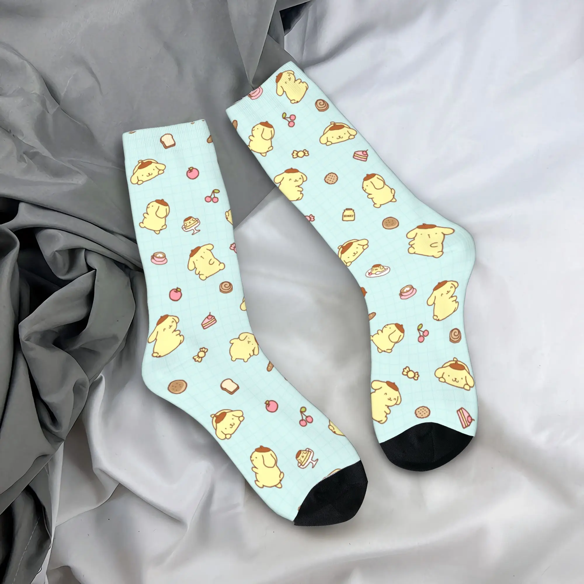 Cartoon Kawaii Pompompurin Socks Men's Women's Socks Harajuku Spring Summer Autumn Winter Middle Tube Socks Gift
