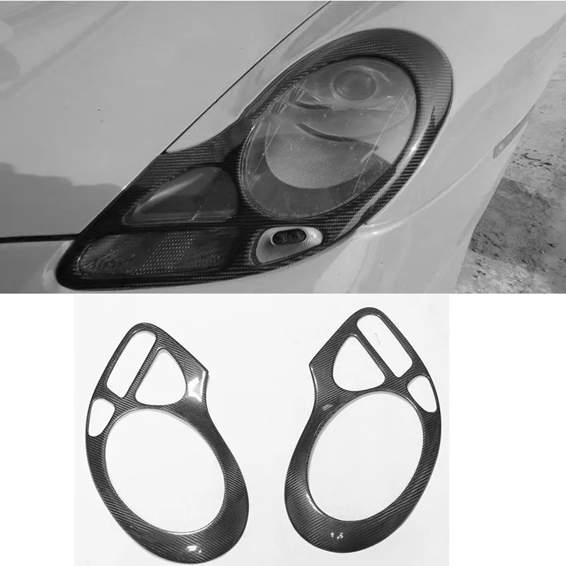 

Carbon fiber Headlight Eyebrow Cover for Porsche 911 996 2004 modified Front Light Frame Trim