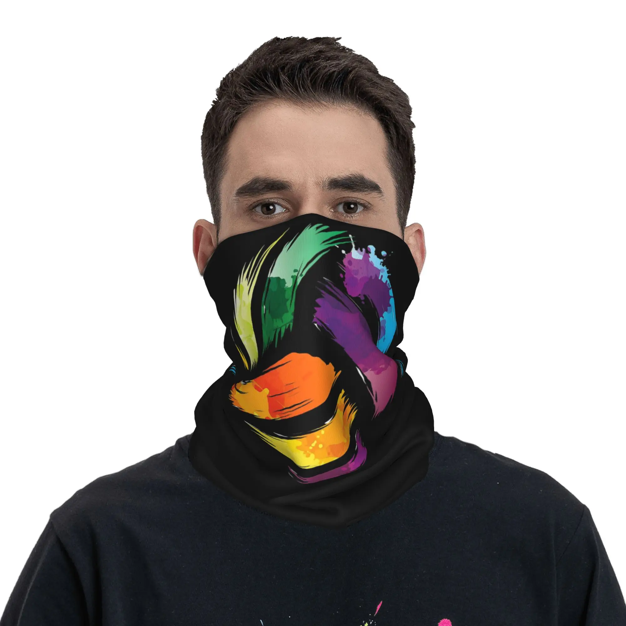 

Colorful Volleyball Cute Colorsplash Ball Bandana Neck Gaiter Printed Wrap Scarf Cycling Scarf Cycling Unisex Adult Windproof