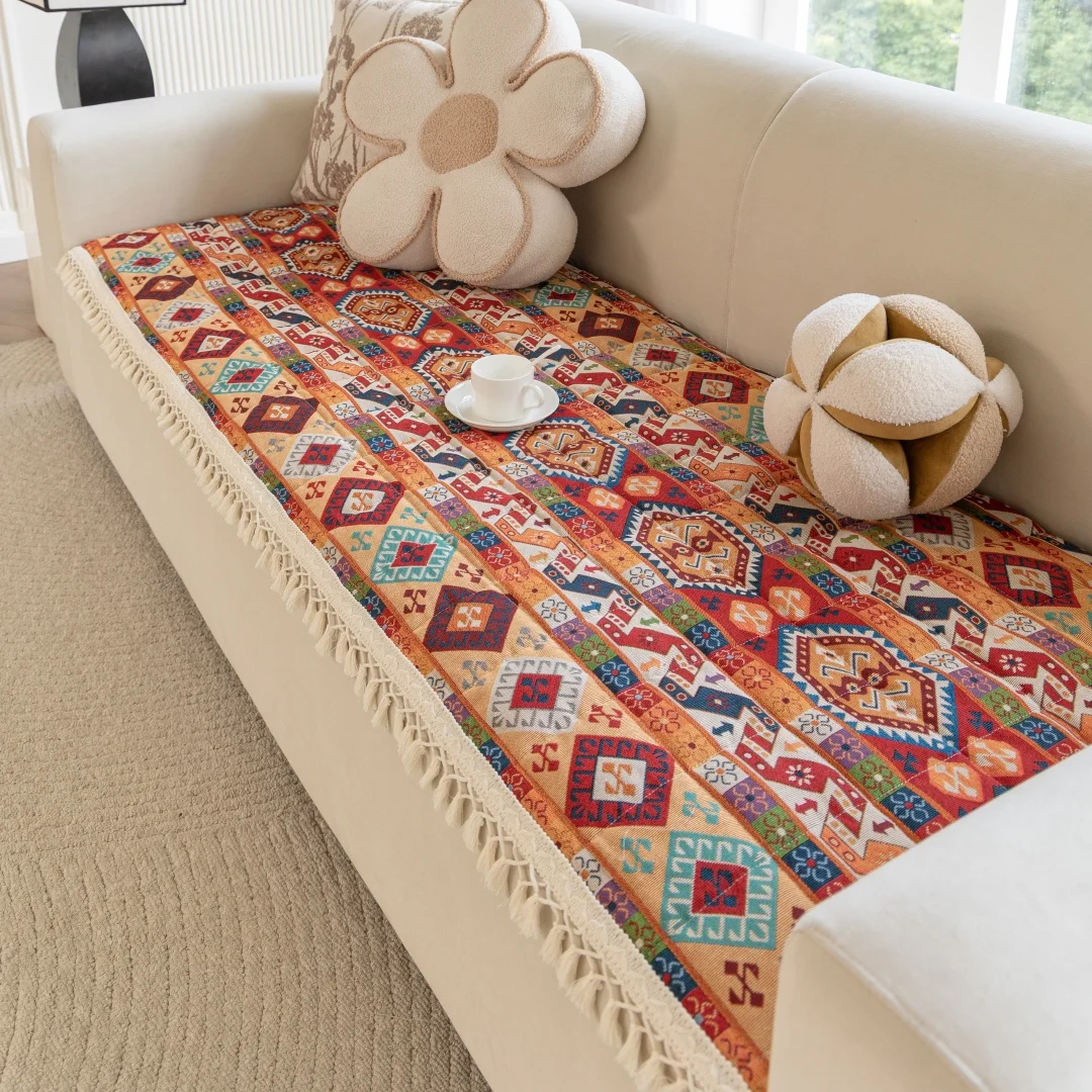 1 Stück Boho-Muster, gesteppt, dicke Sofaklage, rutschfest, für alle Jahreszeiten, Sofabezug für Wohnzimmer, Couch, vielseitig einsetzbar, Heimdekoration