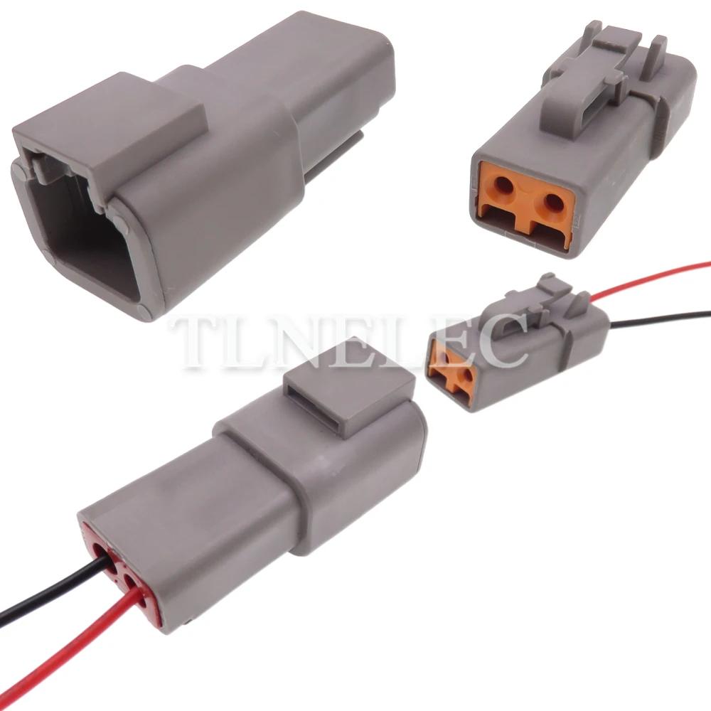 2 Pin Way Automobile Wire Cable Sockets Car High Current Sealed Connector with Wires DTP06-2S DTP04-2P