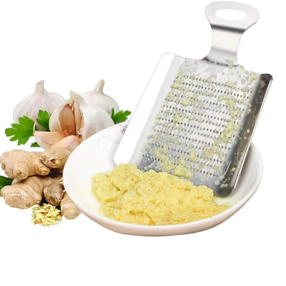 Stainless Steel Ginger Grater Ultra-fine Mini Garlic Ginger Spoons Ginger Planer with Handle Garlic Grinder for Kitchen