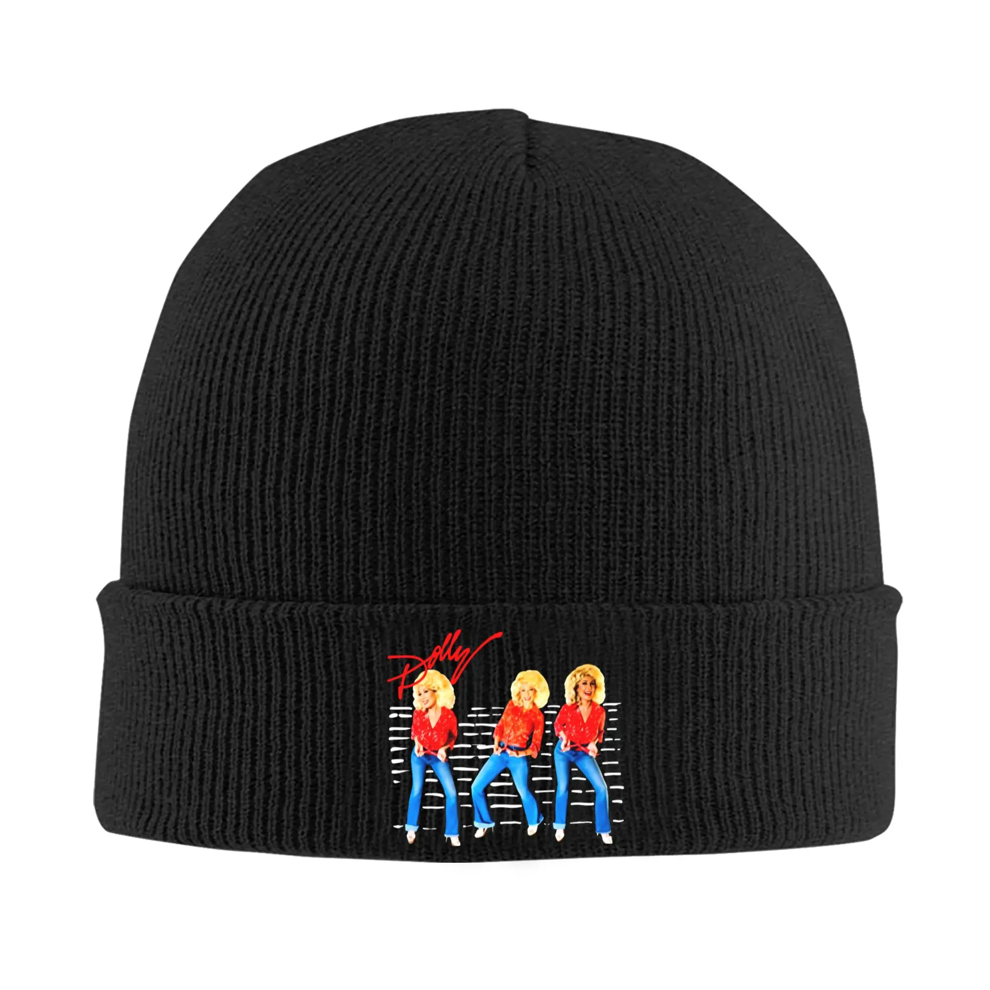 D-Dollys Music Singer Knitted Hat for Women Men Skullies Beanies Winter Hats Acrylic Dolly Parton  Warm Caps