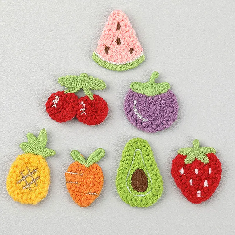 20 Stück wasserlösliche Stickapplikationen mit Fruchtmotiven zum Aufnähen auf Kleidung, Hüte, als Aufnäher, für Kopfschmuck und Haarspangen. – Detail 5