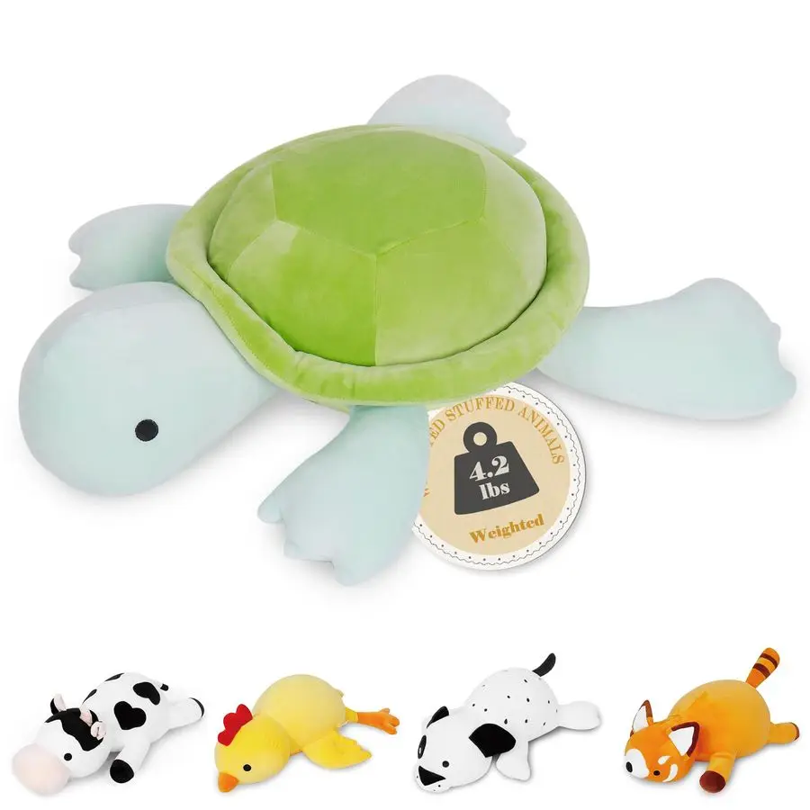 

Утяжеленная плюшевая игрушка, 22 дюйма, 4,2 фунта, серия утяжеленных плюшевых животных, милые плюшевые куклы-черепахи, подушка-игрушка, подарки на день рождения