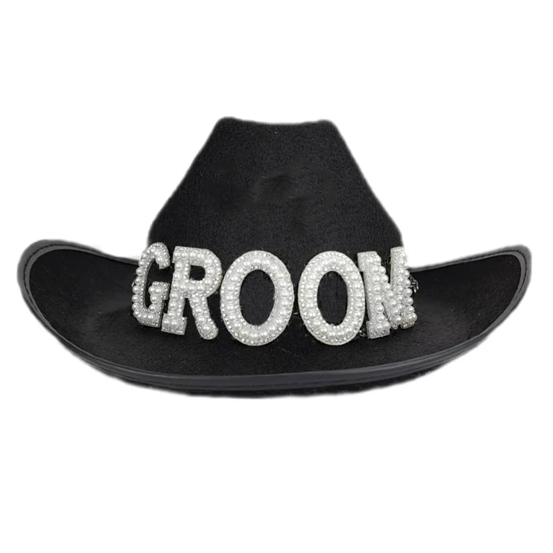 Bride groom Cowgirl Cowboy Hat Country Western Space Disco Nash Bash Bachelor Bachelorette Party bridal shower Honeymoon Gift