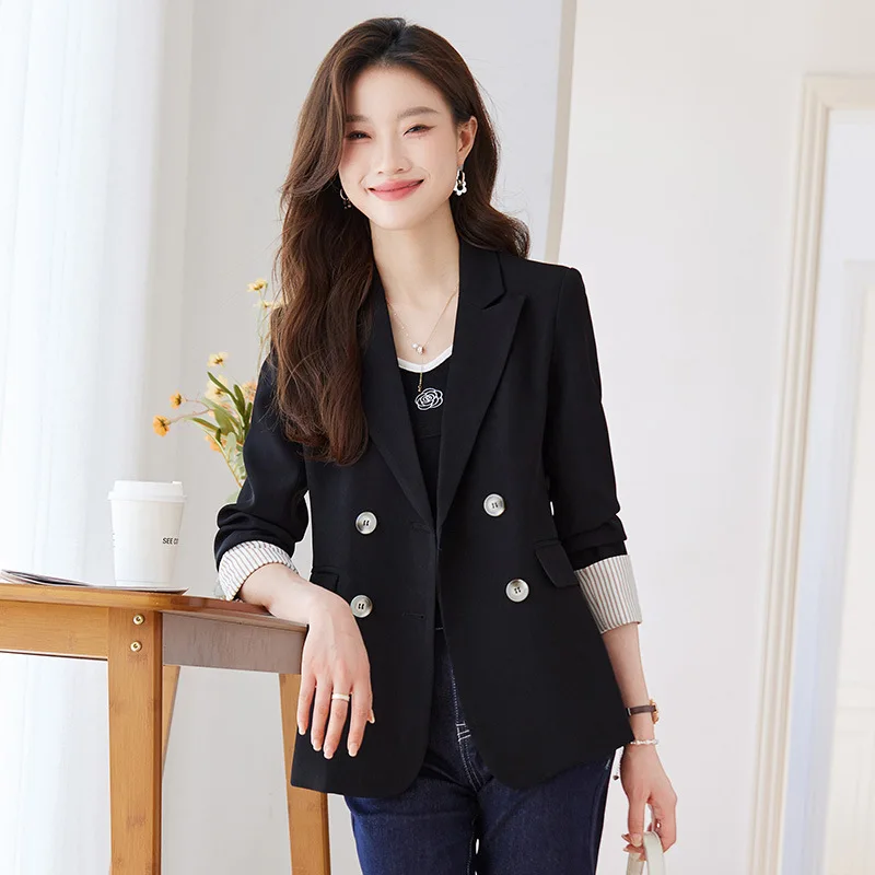 

High-Grade Black Suit Jacket Women's Autumn Clothing2024New Casual This Year Popular Small Korean Style Small Suit