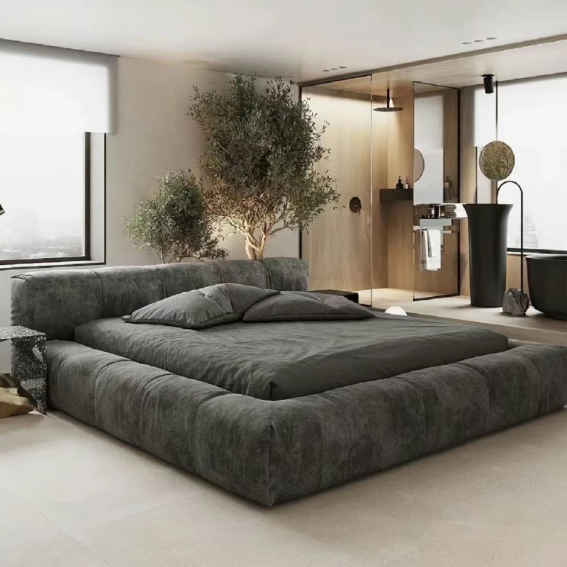 Comfortable creative double bed Mid Century Minimalism modern luxury Queen size bed 180x200 design camas matrimoniales furniture