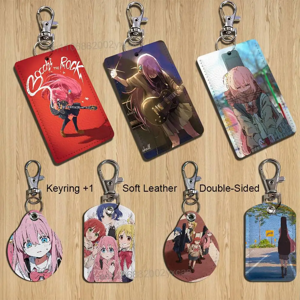 

cartoon Art Bocchi the Rock Keychain Holder Suitable For Subway Bank Card Bus Card Badge Holder Wallet Card Textured pattern