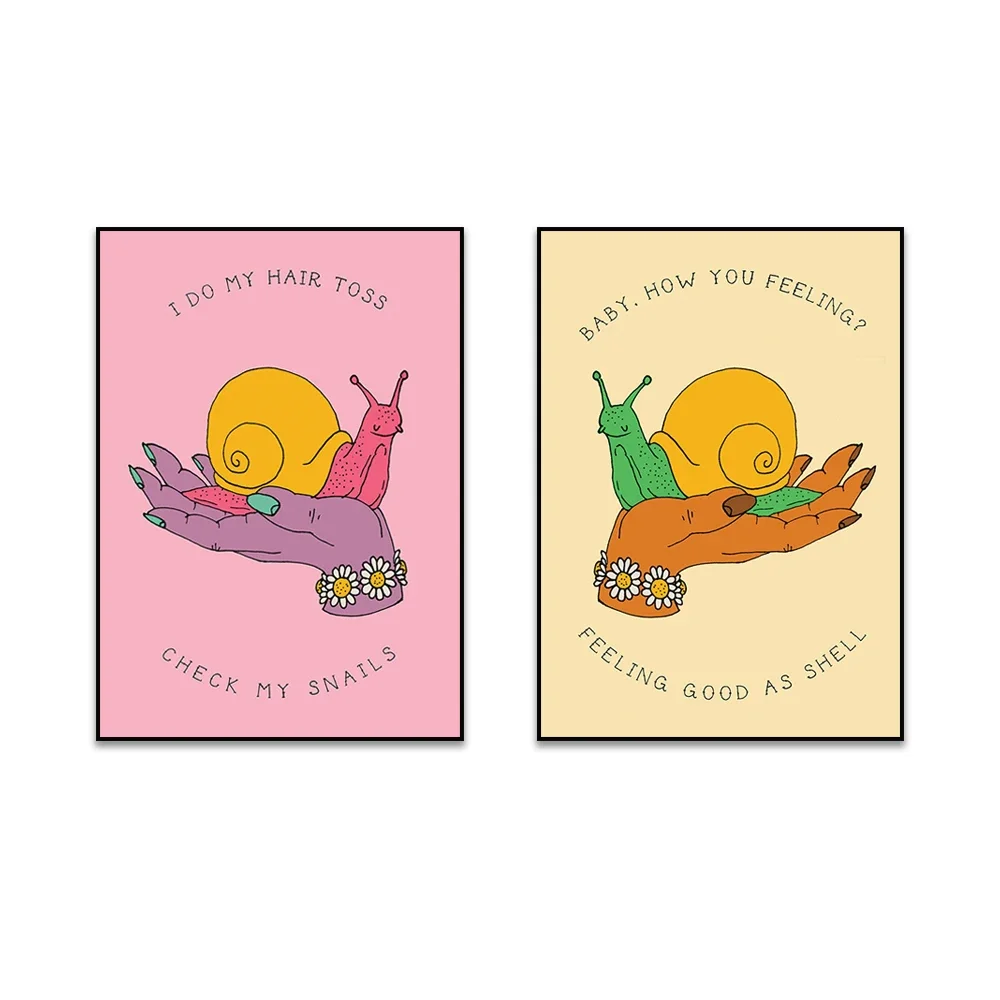 Check My Snails / Good As Shell Prints - مجموعة فنية جدارية على شكل حلزون