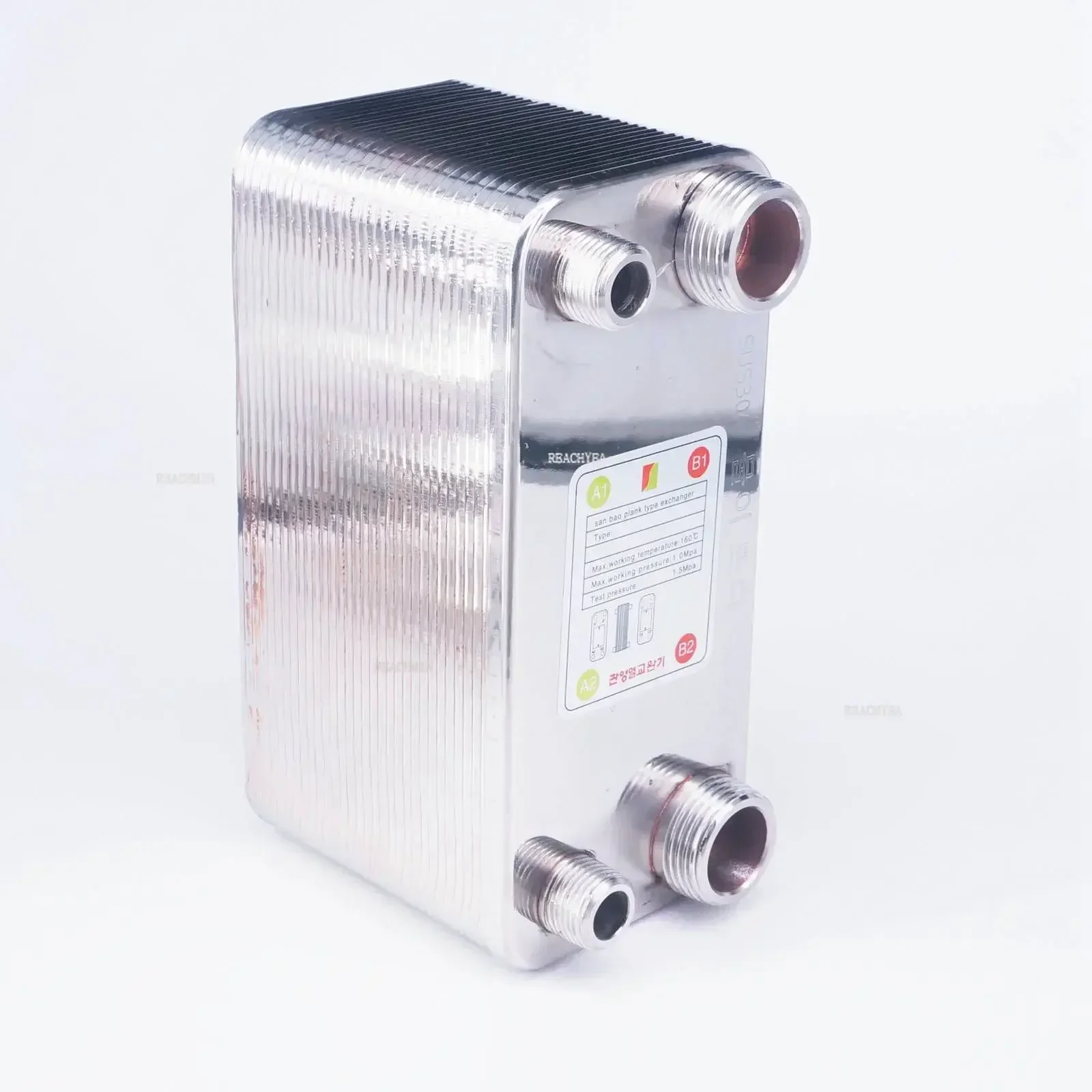 

Beer Wort Chiller, 32 Plate Heat Exchanger, SUS 304 Stainless Steel for Homebrew Refrigeration