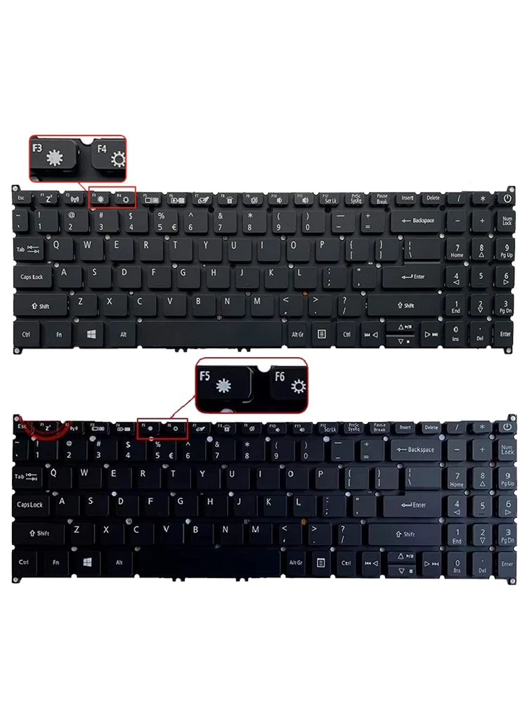 Klawiatura do laptopa US/RU/SP/FR/AR/BR dla Acer A315-22 A315-23 A315-42 A315-52/G A315-54 A315-55 A515-52/G A515-53/G A515-54 A515-66 — zdjęcie 2