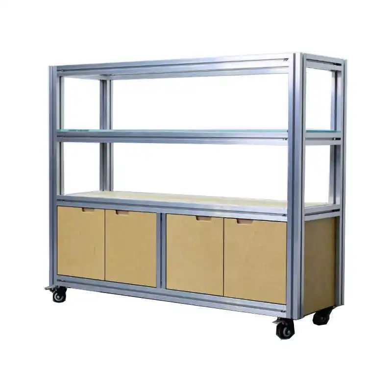 

Aluminum alloy birch with glass shelf display case display shelf multi-layer bedside table products