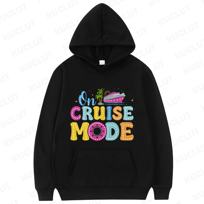 Op Cruise-Modus Hoodies Familie 2025 Cruise Team Hoodies Trui Dames Sweatshirt Gepersonaliseerde Crew Girls Trip Bovenkleding