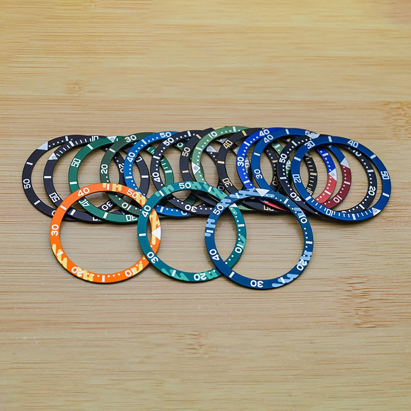 

38MM×31.5MM Flat Aluminum Ring For Fits SKX007 SKX009 SRPD Watch Cases Replace Bezel Insert Ring Customized watch components