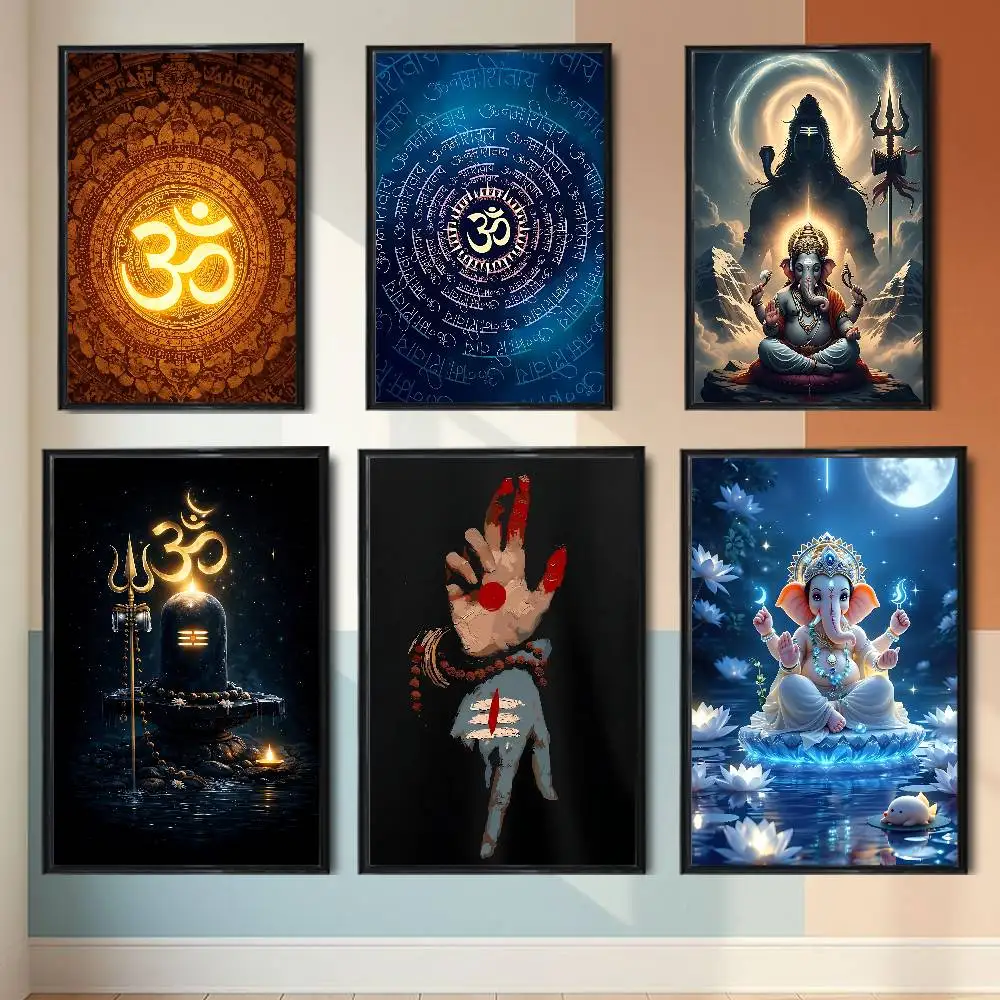 Symbolism Ganesh Shiva Buddha Wall Art Anime Canvas Painting Poster For Living Room Decoration Picture Home Decor